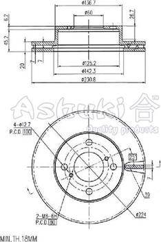 Ashuki 0990-7901 - Спирачен диск vvparts.bg