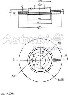 Ashuki 0990-7190 - Спирачен диск vvparts.bg