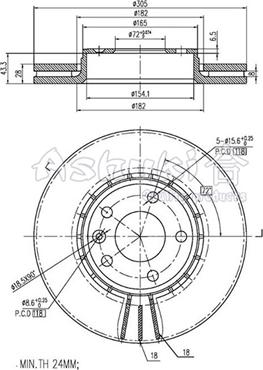 Ashuki 0990-7801 - Спирачен диск vvparts.bg