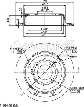 Ashuki 0993-9104 - Спирачен диск vvparts.bg