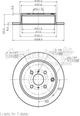 Ashuki 0993-6302 - Спирачен диск vvparts.bg