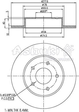 Ashuki 0993-0401 - Спирачен диск vvparts.bg