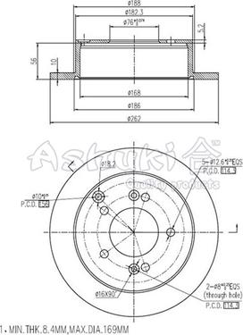 Ashuki 0993-0150 - Спирачен диск vvparts.bg