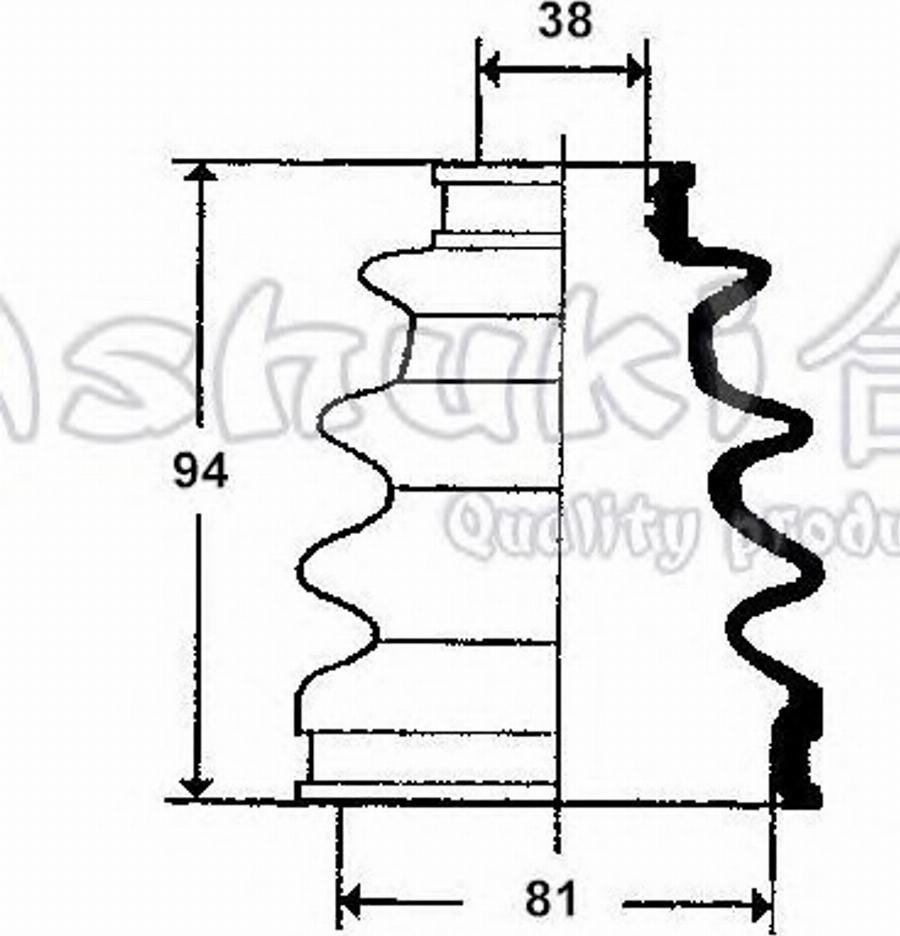 Ashuki 0858-6002 - Маншон, полуоска vvparts.bg