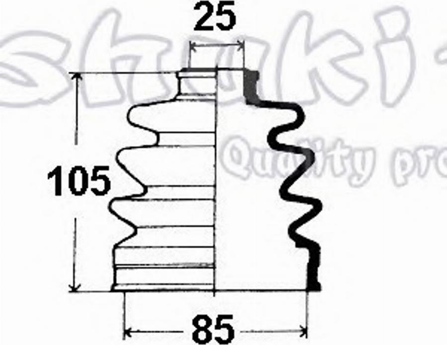 Ashuki 0858-3002 - Маншон, полуоска vvparts.bg