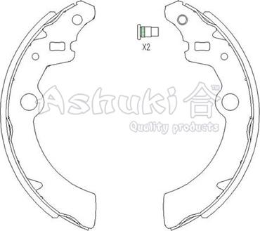 Ashuki 1050-5208 - Комплект спирачна челюст vvparts.bg