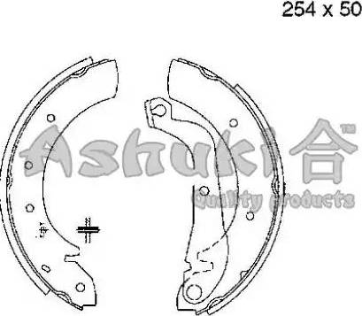 Ashuki 1050-2501 - Комплект спирачна челюст vvparts.bg