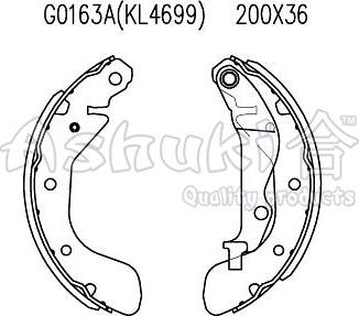 Ashuki 1050-7090 - Комплект спирачна челюст vvparts.bg