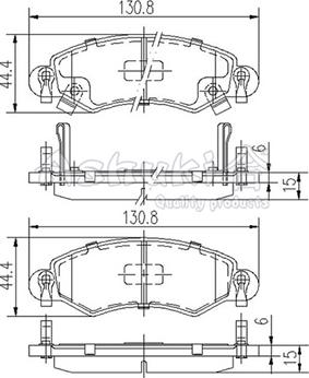 Ashuki 1080-5208 - Комплект спирачно феродо, дискови спирачки vvparts.bg