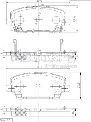 Ashuki 1080-6504 - Комплект спирачно феродо, дискови спирачки vvparts.bg