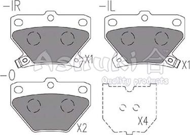 Ashuki 1083-8102 - Комплект спирачно феродо, дискови спирачки vvparts.bg