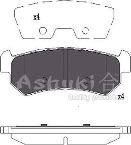 Ashuki 1083-3090 - Комплект спирачно феродо, дискови спирачки vvparts.bg