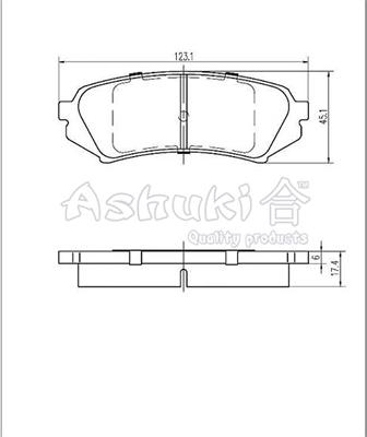 Ashuki 1083-2202 - Комплект спирачно феродо, дискови спирачки vvparts.bg