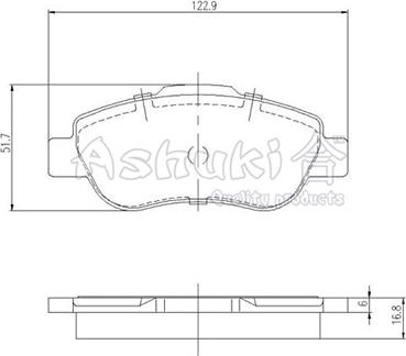 Ashuki 1083-7501 - Комплект спирачно феродо, дискови спирачки vvparts.bg