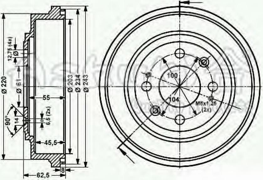 Ashuki 1020-9004 - Спирачен барабан vvparts.bg