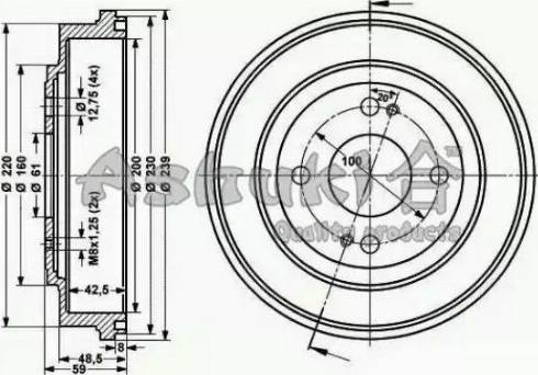 Ashuki 1020-7004 - Спирачен барабан vvparts.bg