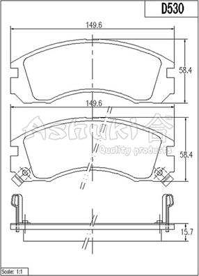 Ashuki C003-05 - Комплект спирачно феродо, дискови спирачки vvparts.bg