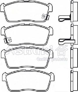 Ashuki D091-08 - Комплект спирачно феродо, дискови спирачки vvparts.bg