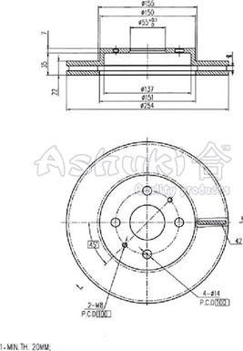 Ashuki D097-55 - Спирачен диск vvparts.bg