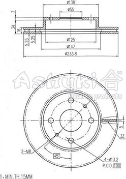 Ashuki D097-25 - Спирачен диск vvparts.bg