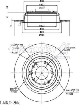 Ashuki H039-52 - Спирачен диск vvparts.bg