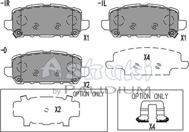 Ashuki H026-44 - Комплект спирачно феродо, дискови спирачки vvparts.bg