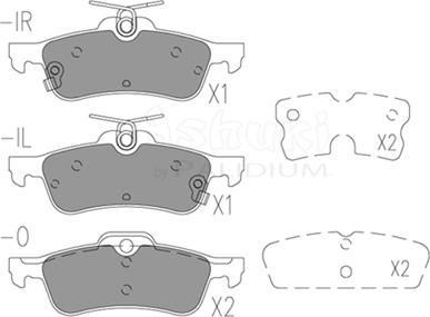 Ashuki H026-41 - Комплект спирачно феродо, дискови спирачки vvparts.bg