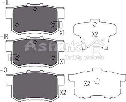 Ashuki H026-20 - Комплект спирачно феродо, дискови спирачки vvparts.bg
