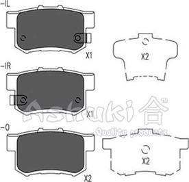 Ashuki H026-22 - Комплект спирачно феродо, дискови спирачки vvparts.bg