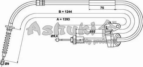 Ashuki HRK12774 - Жило, ръчна спирачка vvparts.bg