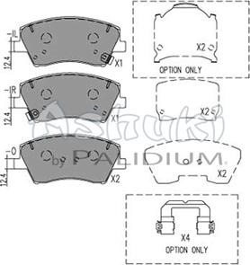 Ashuki I043-26 - Комплект спирачно феродо, дискови спирачки vvparts.bg