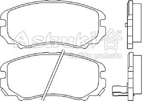 Ashuki I042-50 - Комплект спирачно феродо, дискови спирачки vvparts.bg