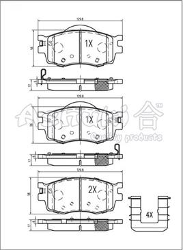 Ashuki I042-60 - Комплект спирачно феродо, дискови спирачки vvparts.bg