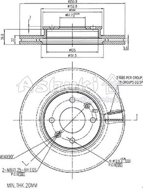 Ashuki I032-21 - Спирачен диск vvparts.bg