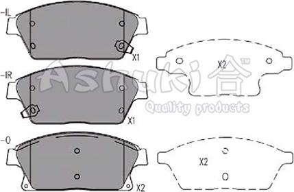 Ashuki J009-55 - Комплект спирачно феродо, дискови спирачки vvparts.bg