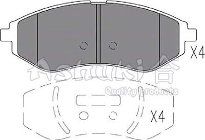 Ashuki J009-01 - Комплект спирачно феродо, дискови спирачки vvparts.bg