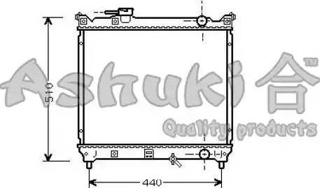 Ashuki K454-06 - Радиатор, охлаждане на двигателя vvparts.bg