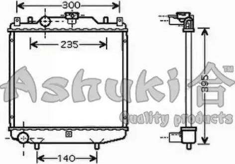 Ashuki K450-15 - Радиатор, охлаждане на двигателя vvparts.bg