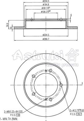 Ashuki K016-50 - Спирачен диск vvparts.bg