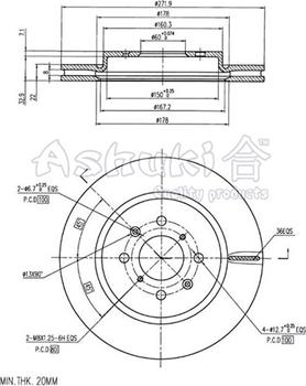 Ashuki K016-60 - Спирачен диск vvparts.bg