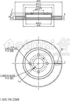 Ashuki K016-61 - Спирачен диск vvparts.bg