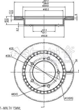 Ashuki K016-20 - Спирачен диск vvparts.bg