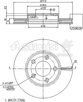 Ashuki M606-35 - Спирачен диск vvparts.bg