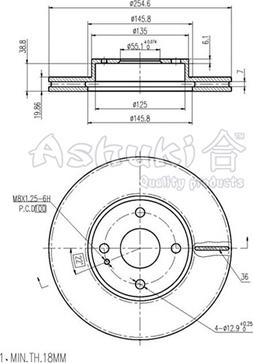 Ashuki M613-10 - Спирачен диск vvparts.bg