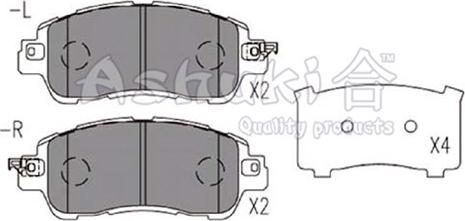 Ashuki M045-30 - Комплект спирачно феродо, дискови спирачки vvparts.bg