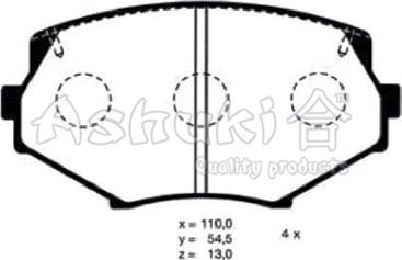 Ashuki M054-06 - Комплект спирачно феродо, дискови спирачки vvparts.bg