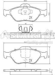 Ashuki M050-05 - Комплект спирачно феродо, дискови спирачки vvparts.bg