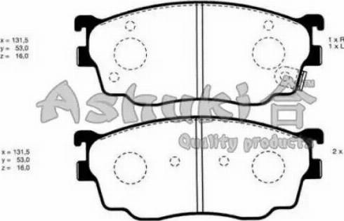 Ashuki M050-02 - Комплект спирачно феродо, дискови спирачки vvparts.bg