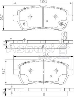 Ashuki M050-39 - Комплект спирачно феродо, дискови спирачки vvparts.bg