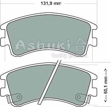 Ashuki M050-36 - Комплект спирачно феродо, дискови спирачки vvparts.bg